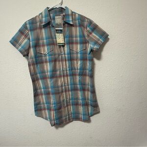 Roper NWT Plaid Short Sleeve Shirt Size Medium